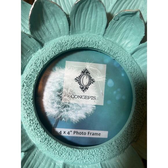 Blue Lotus flower shaped-silver accent Photo Frame-Easel Back By Concep - Picture 4 of 5